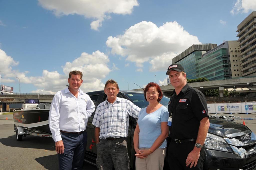 Chris and John Kubina flanked by Matt Hodson and driver trainer Bruce Marshall - Brisbane Boat Show © John Daffy